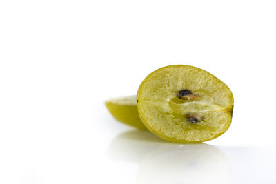 Close-up of apple against white background