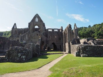 Old ruins of temple against sky