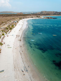 Aerial view of tanjung aan beach,lomobok,indonesia