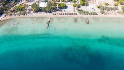 High angle view of swimming pool in sea