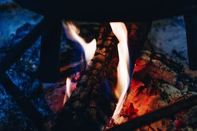 Close-up of bonfire