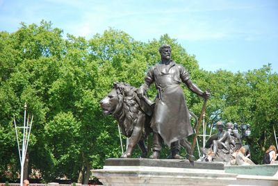 Low angle view of statue