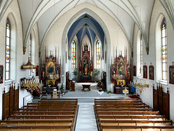 View of church and building