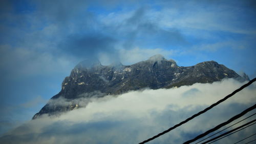 Low angle view of mountains against sky