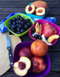 High angle view of fruit in bowl