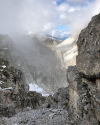 Scenic view of rocky mountains against sky