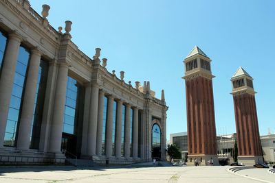 View of clock tower against blue sky