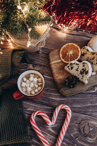 Christmas moment hot drink chocolate with sweets