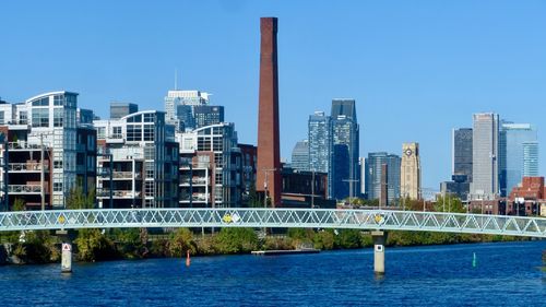 Bridge over river in city