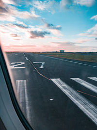 Road seen through airplane window