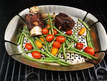 Close-up of food in plate on table