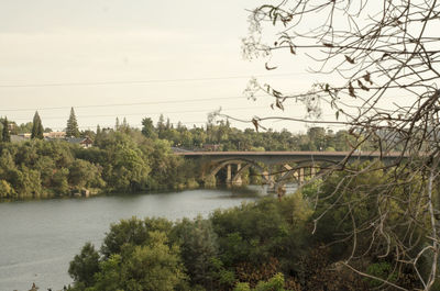 Bridge over river against sky