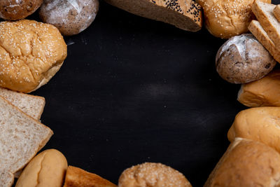 High angle view of bread on table