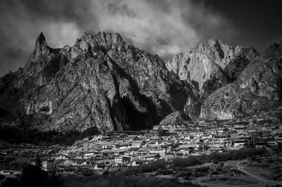 Scenic view of mountains against sky