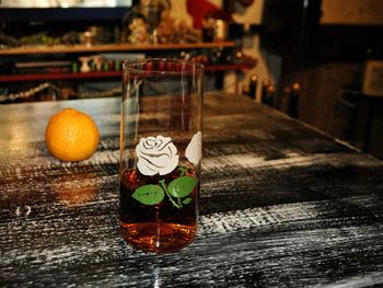 Close-up of drink on table