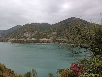 View of zhinvali reservoir near to tblisi in georgia