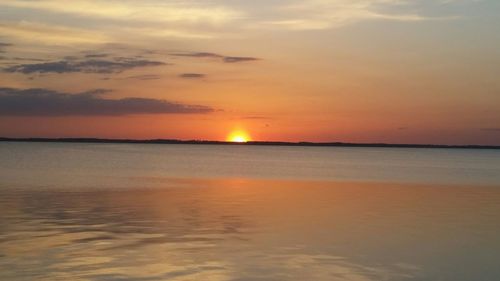 Scenic view of sunset over sea