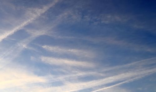 Low angle view of vapor trail in sky