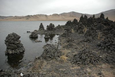 Rock formations in sea