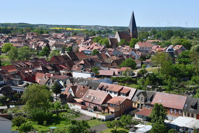 High angle view of townscape