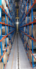 Low angle view of illuminated ceiling in building