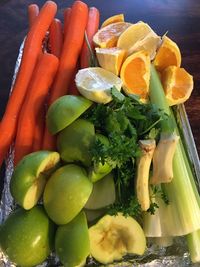 High angle view of fruits