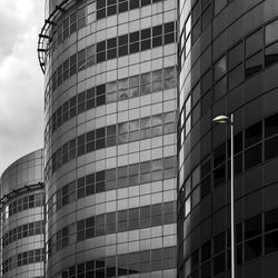 Low angle view of modern buildings against sky