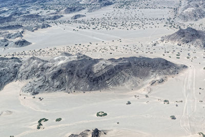 High angle view of snowcapped mountain