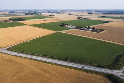 High angle view of rural landscape