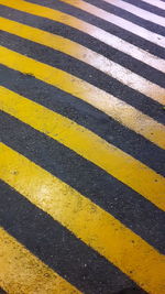 High angle view of zebra crossing on road