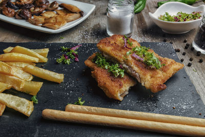 Close-up of food on table