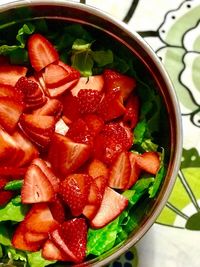 Close-up of strawberries in bowl