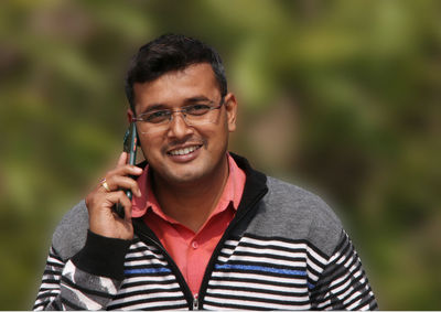 Young man using mobile phone