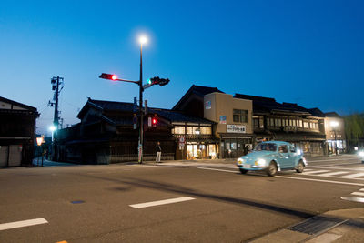 Illuminated buildings at night