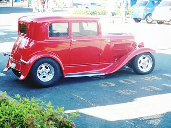 Cars parked on street