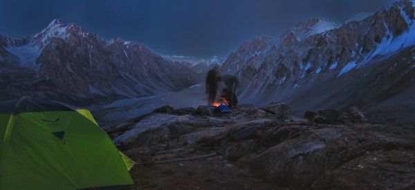 Scenic view of snowcapped mountain against sky