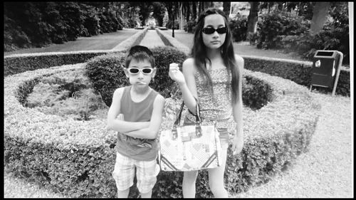 Portrait of girl wearing sunglasses