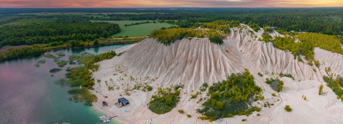 Abandoned quarry for extraction of limestone. beautiful nature, attraction in estonia.