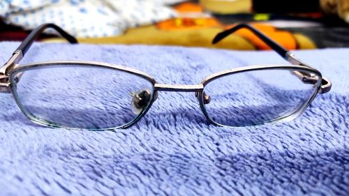 Close-up of sunglasses on table