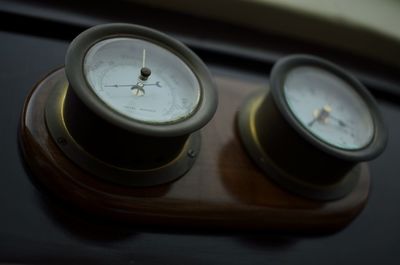 High angle view of vintage car on table