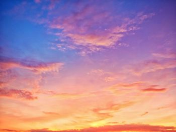 Low angle view of orange sky