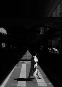 Girl walking in bus