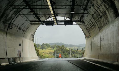 Road passing through tunnel