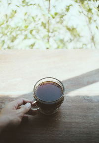 Person holding tea cup