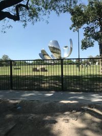 View of metal gate in park