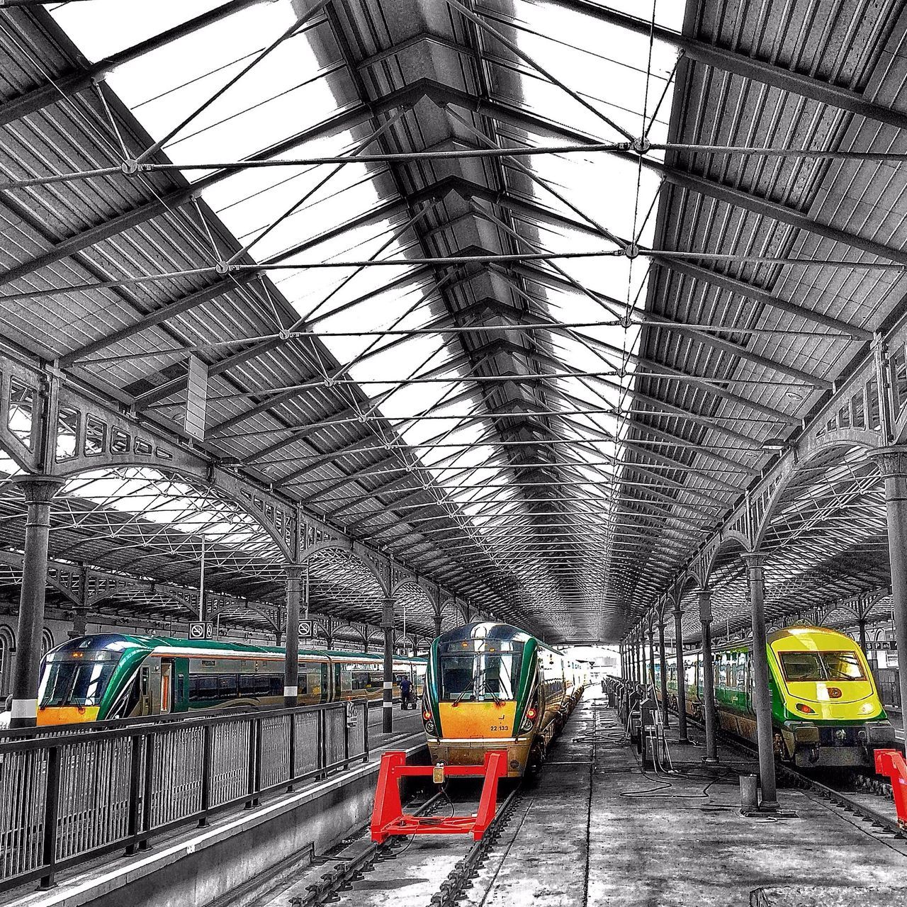 transportation, railroad track, rail transportation, public transportation, mode of transport, the way forward, built structure, architecture, train - vehicle, railroad station, connection, diminishing perspective, land vehicle, travel, railroad station platform, power line, passenger train, electricity pylon, day, tree