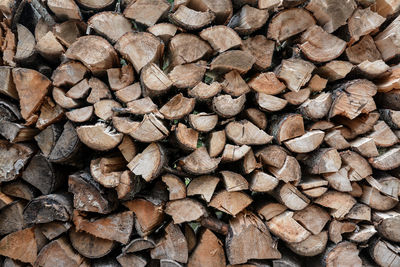 Full frame shot of logs