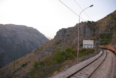 Scenic view of mountains against clear sky