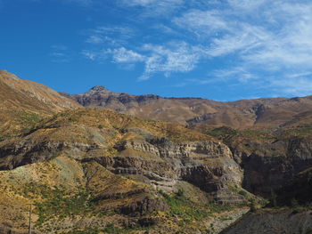 Scenic view of rocky mountains against sky