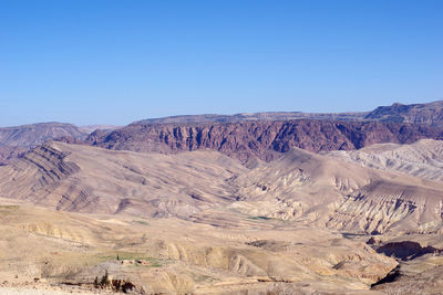 Scenic view of dramatic landscape against clear sky